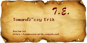 Tomanóczy Erik névjegykártya