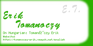 erik tomanoczy business card